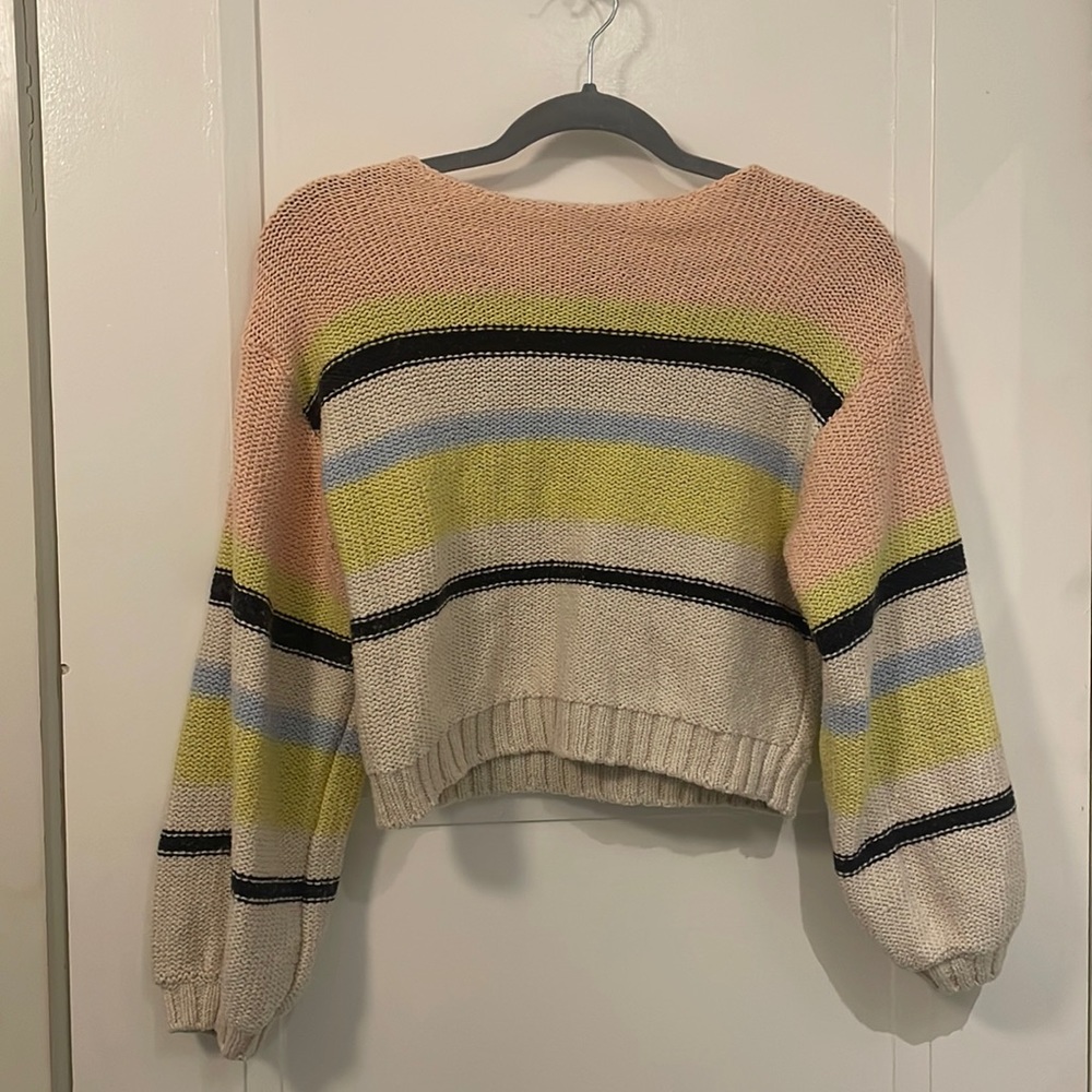 Colorful striped billabong sweater